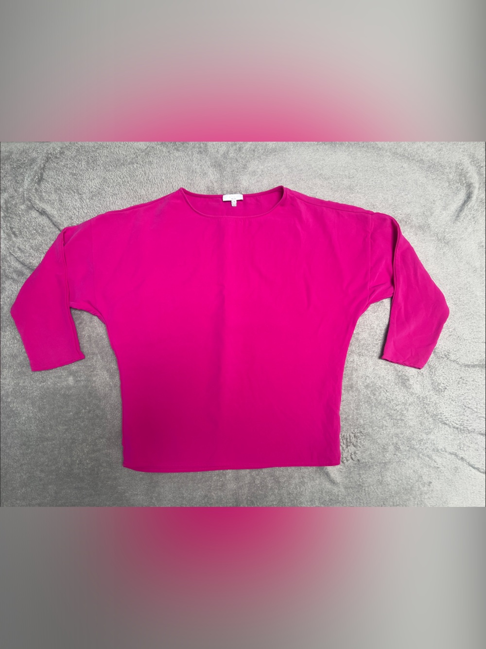 Magenta Women's Crewneck Silk Top